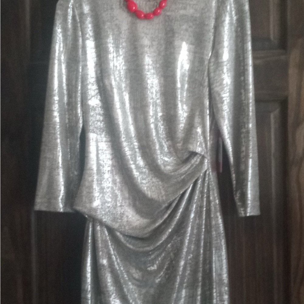 Vince Camuto Silver Long Sleeve Dress